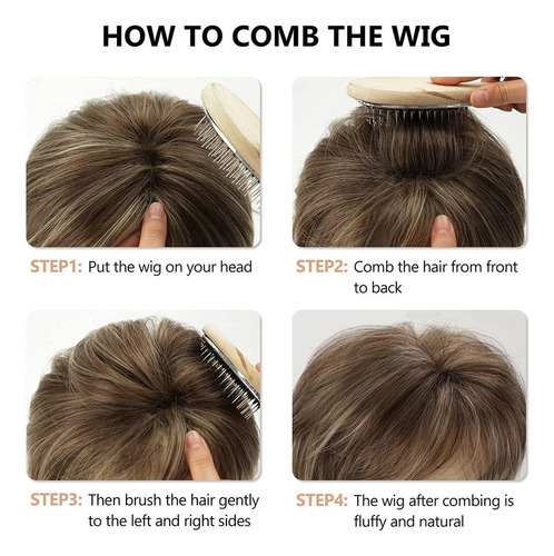 Pelucas Pelo Corto Rubio Mixto Castaño Oscuro For Mujeres
