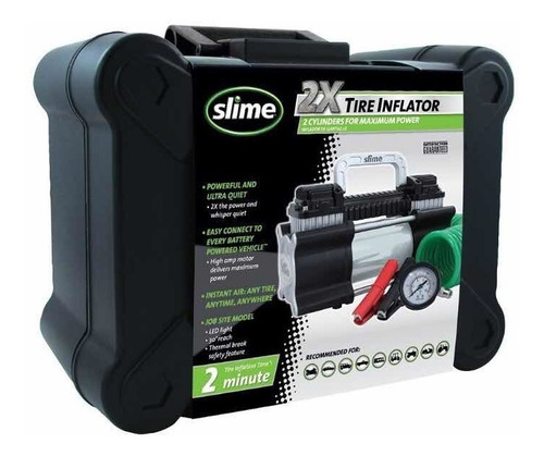 Compresor Slime Doble Piston Heavy Duty 12v. Con Led. 40026