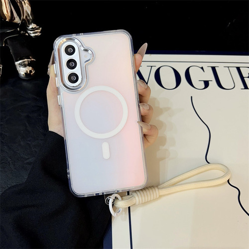 Funda Con Degradado Magnético Para Samsung Galaxy A56, A55, A54, A53, A16, A14, A15 5g, Correa Con Cordón, A Prueba De Golpes