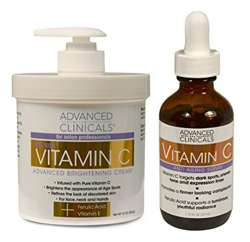 Advanced Clinicals Vitamin C Skin Care Set Para Cara Y Cuerp