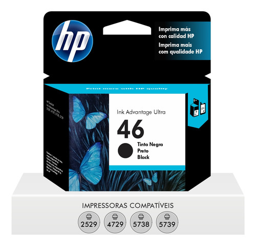 Cartucho Hp 46 Preto Original Hp Deskjet 2529 4729 5738 5739