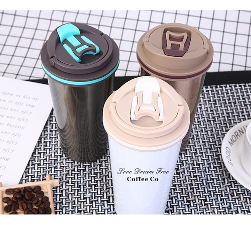 Vaso Termico Portátil Doble Capa De Acero Inoxidable Café