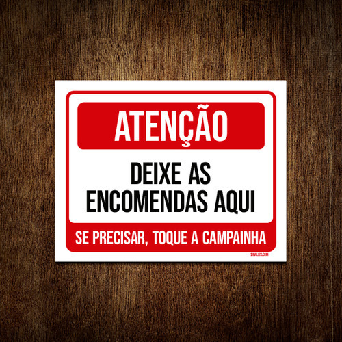 Kit 5 Placa Atenção Deixe Encomendas Aqui