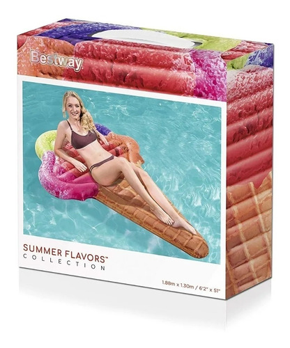Colchoneta Inflable 'cono De Helado Bestway Modelo 43183 Color Multicolor