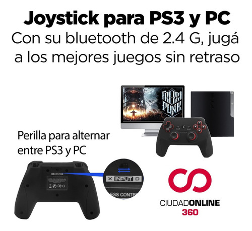Joystick Control Mando Compatible Ps3 / Pc Inalámbrico