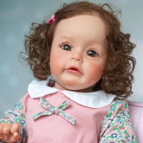 Bebê Boneca Reborn Menina Em Tecido Realista Original 60cm