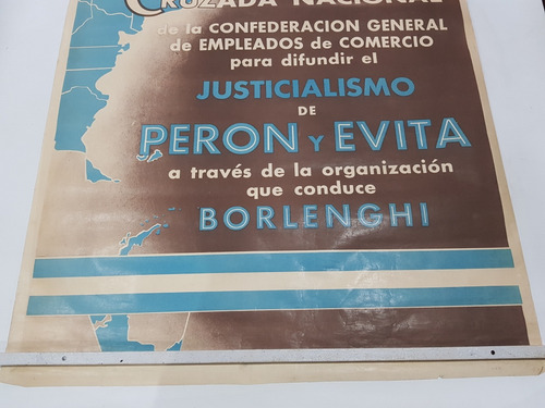 Imagen 2 de 9 de Peronismo Antiguo Afiche Peron Y Evita 1950 Justic Mag 59842