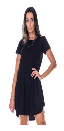 Imagem 2 de 5 de Vestido Curto Manguinha Básico Liso 039