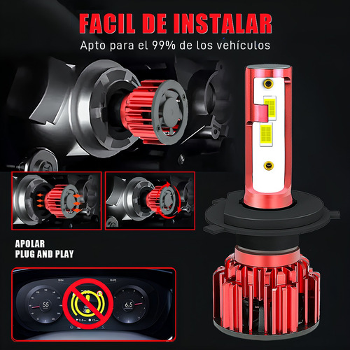 Para Nissan Maxima 00-2001 Alta Baja Led Faro H4 Luces 6000k