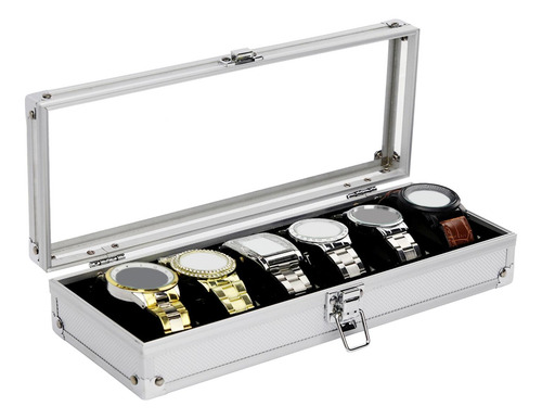Caja Organizadora Para Relojes, 6 Ranuras Anchas, Resistente