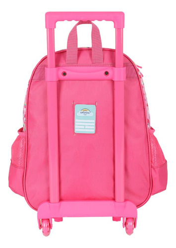 Mochila De Rodinhas Sem Alça Luxcel Up4you Unicórnio Pink Cor Rosa