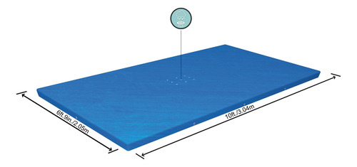 Cubierta Rectangular Para Piscina 3.00m X 2.01m 58106 Azul