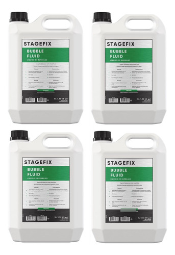 Pack X 4 Liquido De Burbujas De 5 Litros Stagefix Liq-b5 