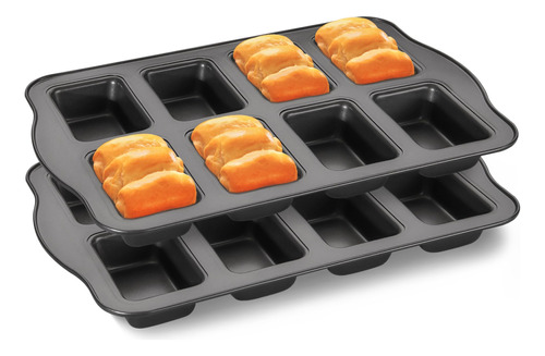 Hongbake Paquete De 2 Mini Moldes Para Hornear Pan De 8 Cavi