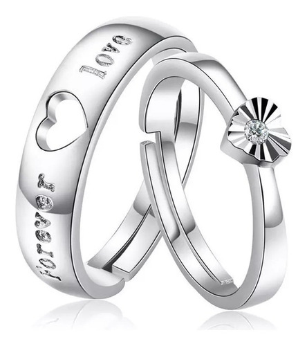 Anillos Alianza Love Forever Pareja Novios Compromiso