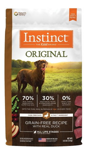 Instinct Original Pato Croquetas Par Perro 100%natural 9.7kg