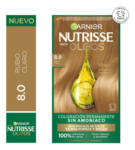  Nutrisse Oleos Garnier Rubio Claro 8.0