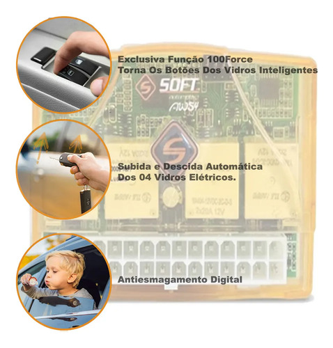 Modulo Vidro Ranger 2012 A 2016 Antiesmagamento Soft