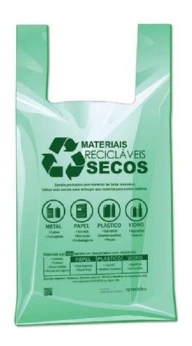 Sacolas Plástica Biodegradáveis 48x55 Verde C/ 500 Un