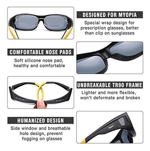 Duco, Gafas Envolventes Fitover, Gafas De Sol Polarizadas Pa