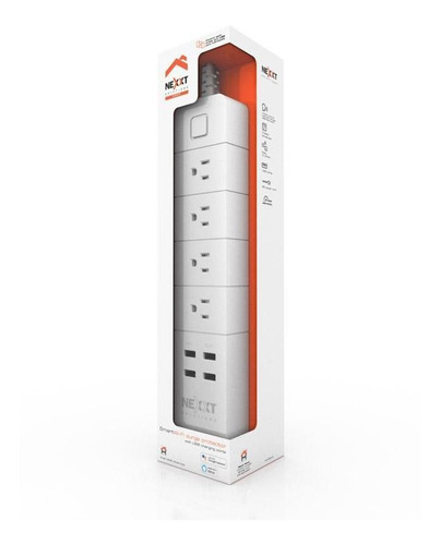Imagen 4 de 5 de Tomacorriente Nexxt X 4 + 4 Usb Intiligente Wifi