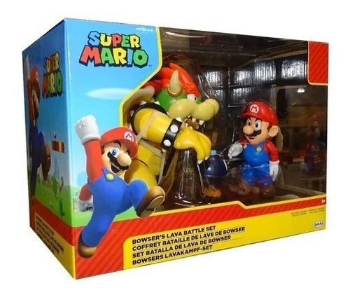 Figura Muñeco Mario-bowser Set Batalla De Lava Jakks Pacific