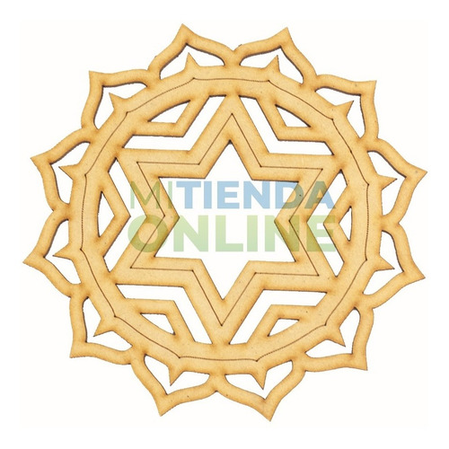 7 Chakras Reiki De 15 Cm X 15 Cm Mdf 3mm Mandalas Natural
