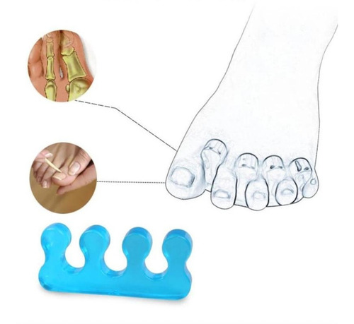 Imagem 2 de 10 de Espacador P/ Dedo Manicure E Pedicure Silicone Gel Mão Pés