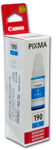 Botella Tinta Canon 190 Cian Gi-190 C 0668c001aa Original