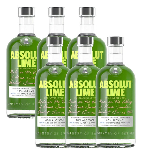 Vodka Absolut Lime 700ml X6 - Gobar