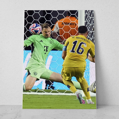 Cuadro Gol Merentiel 30x20 A Bayern Munich Boca Juniors Negro