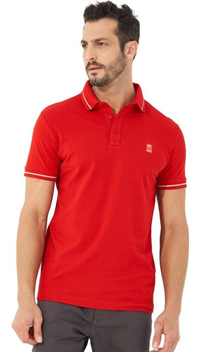 Camisa Polo Colcci Patch Ou23 Vermelho Masculino