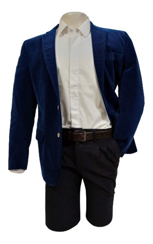 Saco De Corderoy Azul Francia Hombre Liquidación 