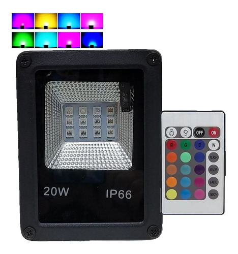 Foco LED Rgb 20w Ip66 con control