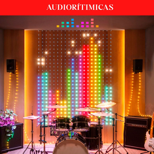 Luces Led De Cortina Smart 2x2 Metros Ip65 400 Luces Control Multicolor