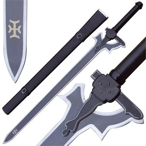 Espada Elucidator Negra Sao Sword Art Online Funda Madera