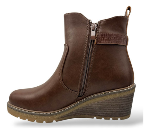 Botines De Mujer Tacón Bajo Cómodos Suaves Invierno 4285