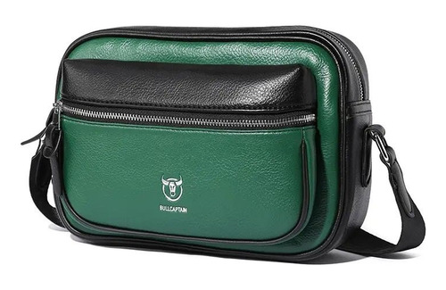 Bullcaptain - Morral De Cuero Pu Mate Djb-0105-pu-gr Verde