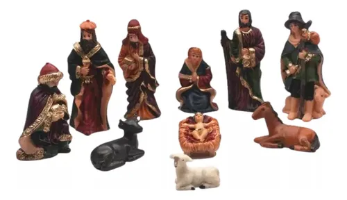 comprar Pesebre Mini Nacimiento De Belén Navideño 10pzs 9cms Resina