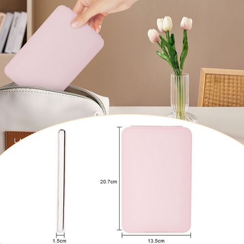 Espejo De Maquillaje Plegable Led De 3 Nivele Recargable Usb