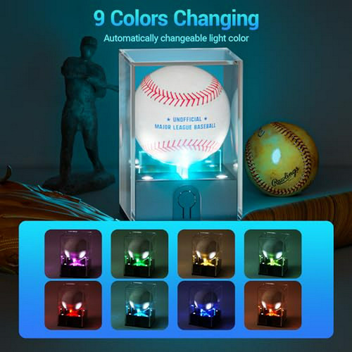 Vitrina De Béisbol Con Luz Led, Acrílico Uv, Para Memorabili
