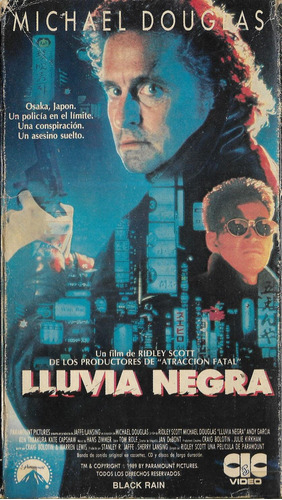 Lluvia Negra Vhs Ridley Scott Michael Douglas