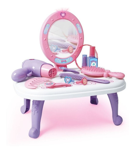 Brinquedo Penteadeira Infantil Com Luz 2 Em 1 Baby Style