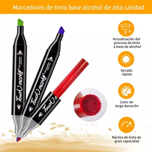 Marcadores Plumones Doble Punta Pincel Malubero Multicolor Con 120