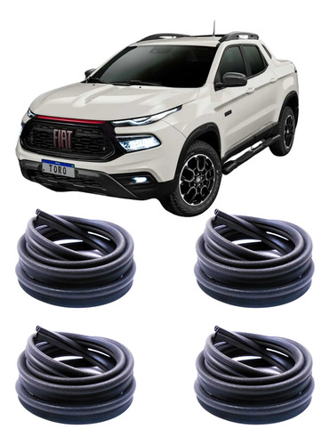 Kit Borracha Vedação Fiat Toro Dianteira Traseira 4 Peças