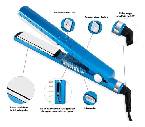 Prancha Chapinha Nano Titanium Pro Com Cabo Giratório ..