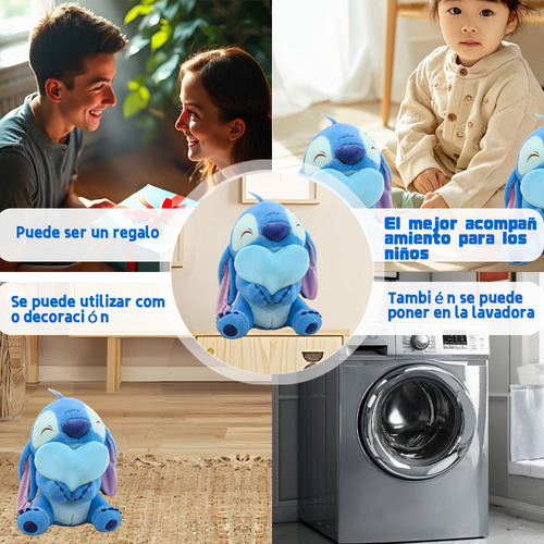 Peluche Stitch 35cm Alto Relleno Lilo & Stitch + 2globos