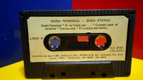 Cassette Soda Estéreo - Nada Personal Solo Cassette