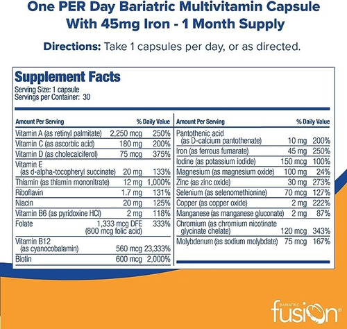 Bariatric Fusion Multivitamina Bariátrica One Per Day 2 Pack