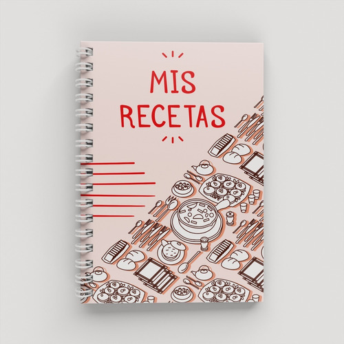 Cuaderno Para Recetas De Cocina Tapa Dura A5 Anillado 24hrs